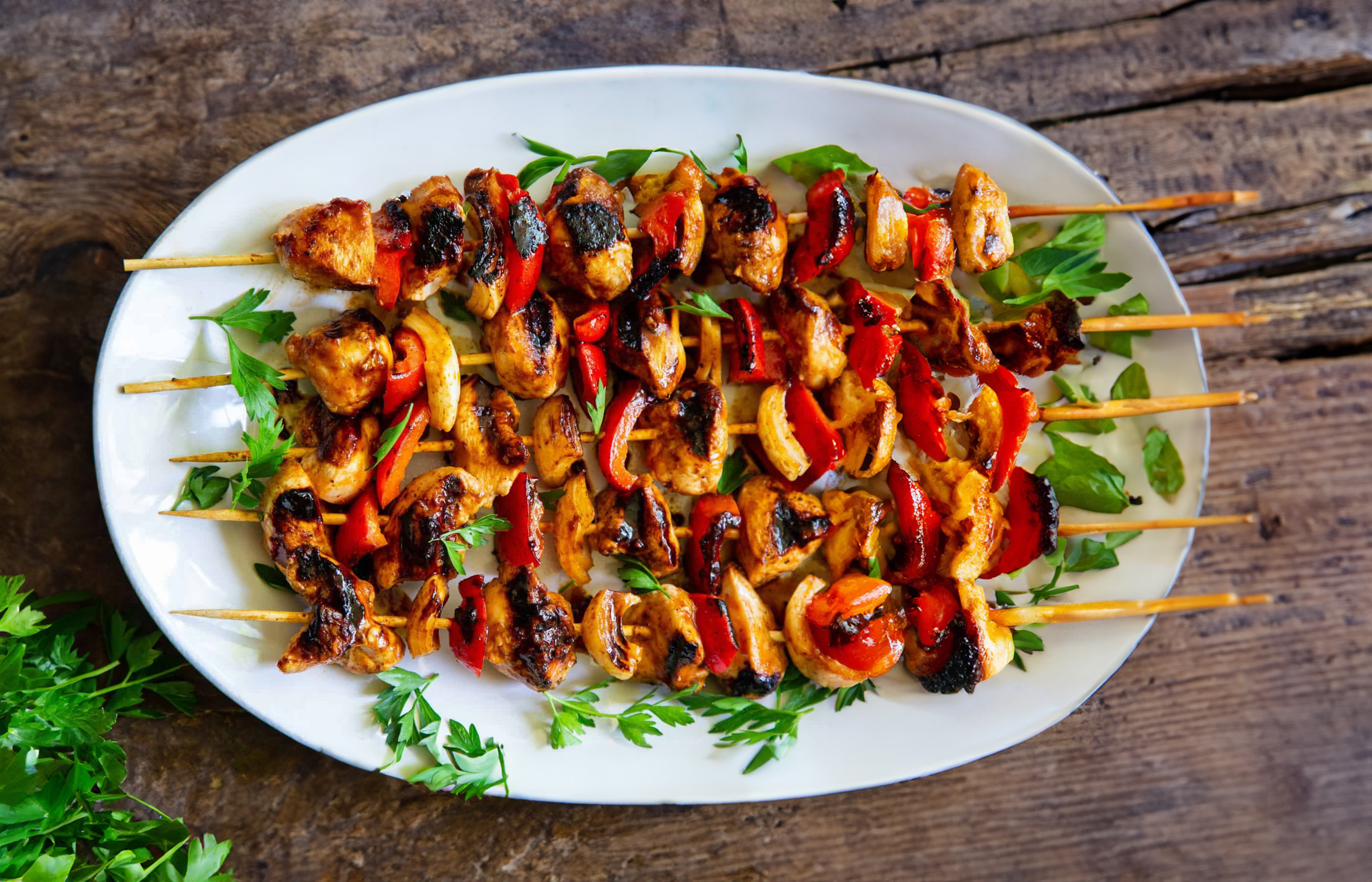 Honey BBQ Chicken Skewers
